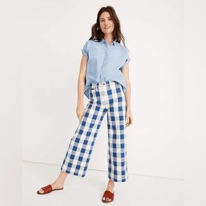 Madewell Emmett Wide Leg Crop in Gingham